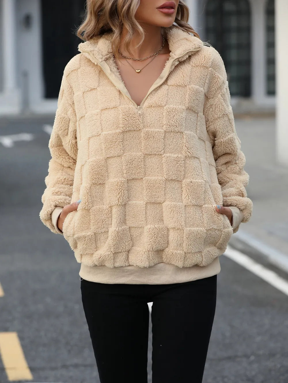 Quarter Zip Long Sleeve Sweatshirt