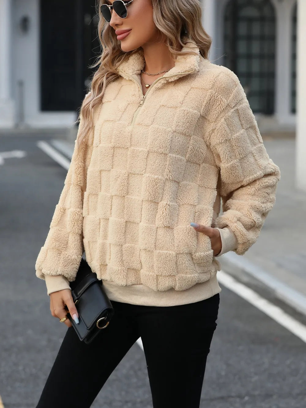 Quarter Zip Long Sleeve Sweatshirt