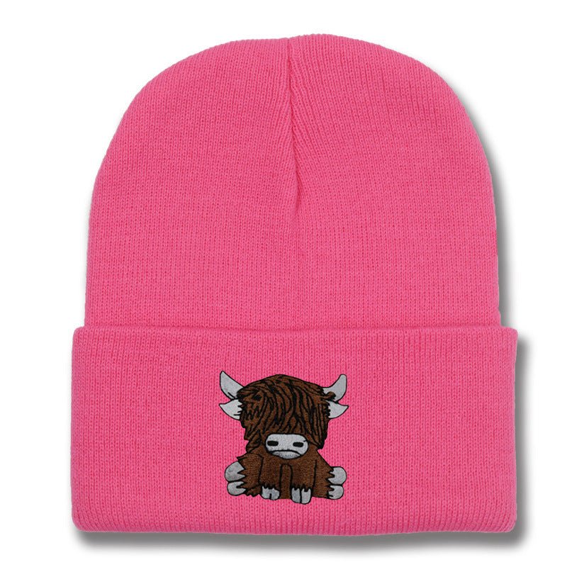 Cartoon Long Hair Yak Knitted Hat Autumn And Winter Warm Wool - Ramm Clothing Ink