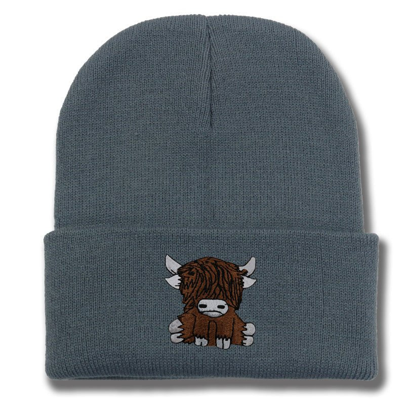 Cartoon Long Hair Yak Knitted Hat Autumn And Winter Warm Wool - Ramm Clothing Ink