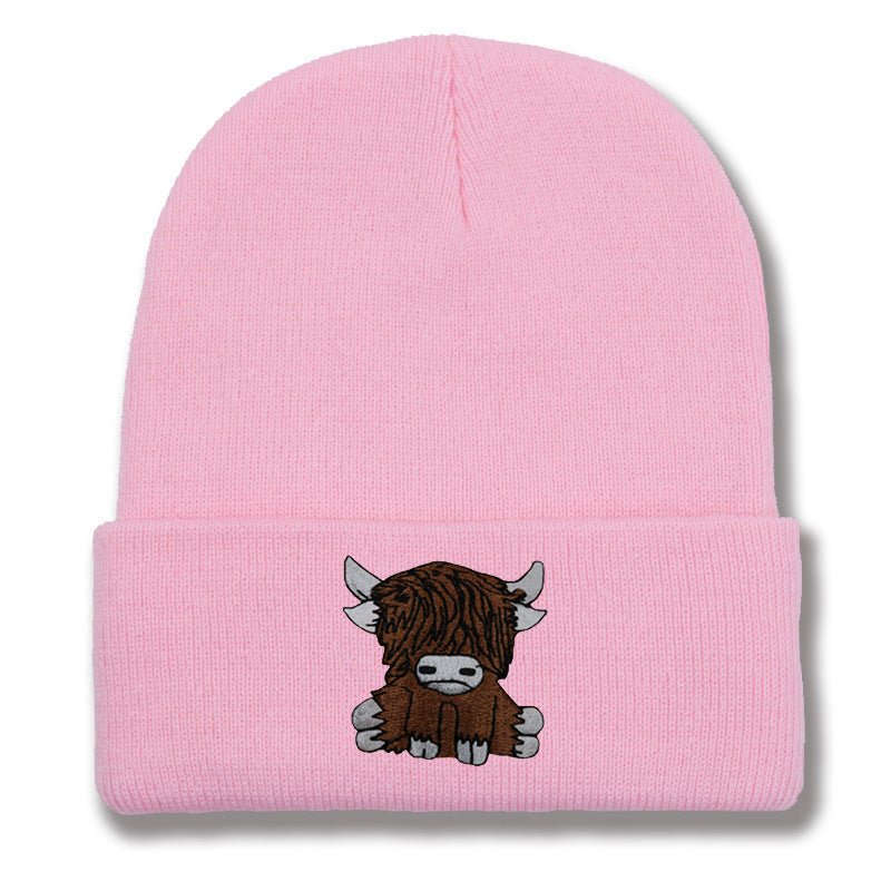 Cartoon Long Hair Yak Knitted Hat Autumn And Winter Warm Wool - Ramm Clothing Ink