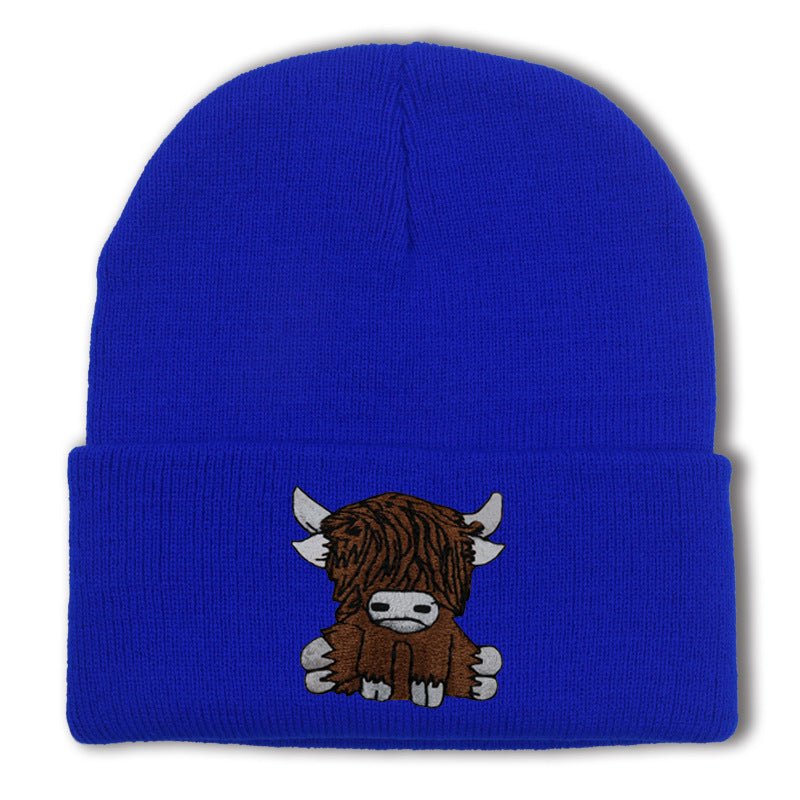 Cartoon Long Hair Yak Knitted Hat Autumn And Winter Warm Wool - Ramm Clothing Ink