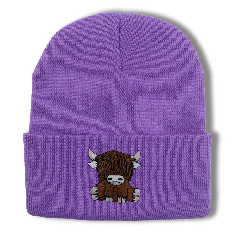Cartoon Long Hair Yak Knitted Hat Autumn And Winter Warm Wool - Ramm Clothing Ink
