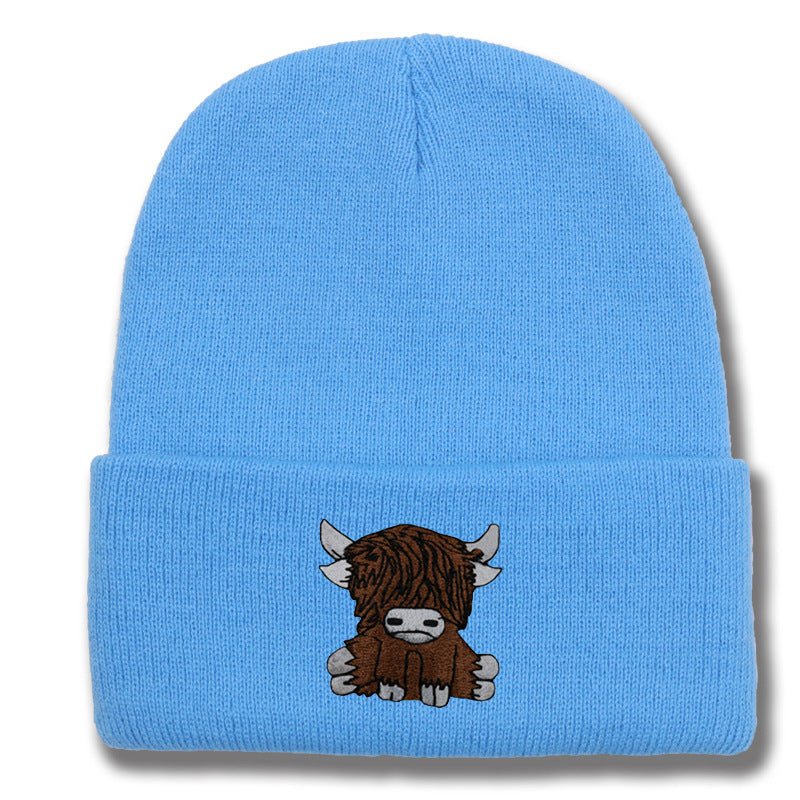 Cartoon Long Hair Yak Knitted Hat Autumn And Winter Warm Wool - Ramm Clothing Ink