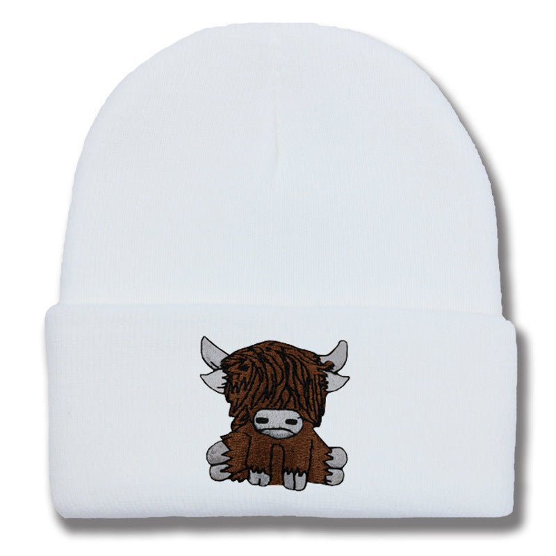 Cartoon Long Hair Yak Knitted Hat Autumn And Winter Warm Wool - Ramm Clothing Ink