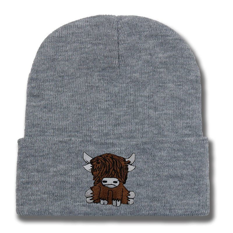 Cartoon Long Hair Yak Knitted Hat Autumn And Winter Warm Wool - Ramm Clothing Ink