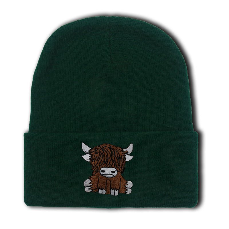 Cartoon Long Hair Yak Knitted Hat Autumn And Winter Warm Wool - Ramm Clothing Ink