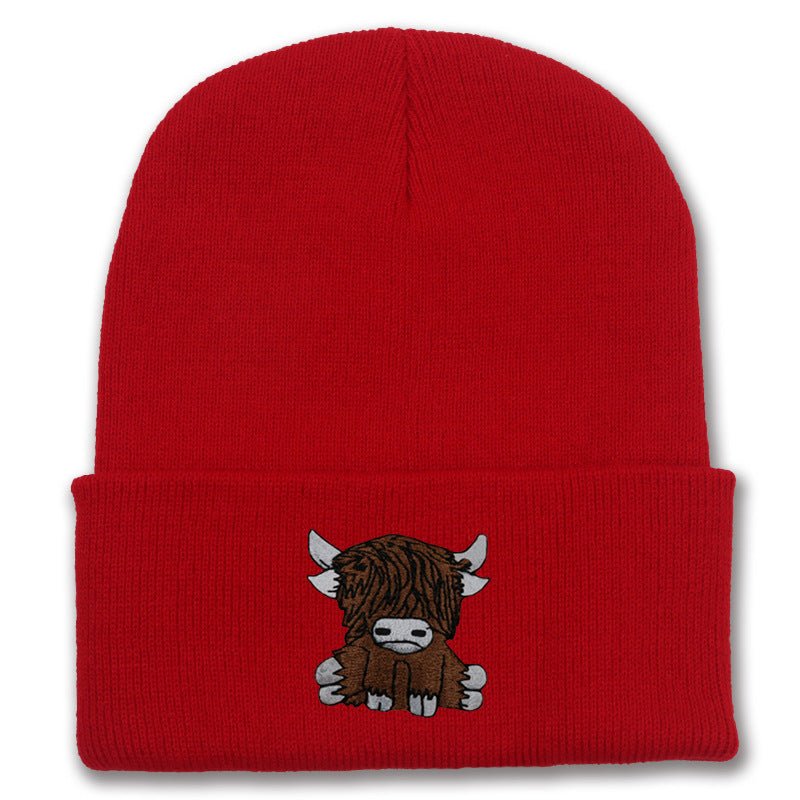 Cartoon Long Hair Yak Knitted Hat Autumn And Winter Warm Wool - Ramm Clothing Ink