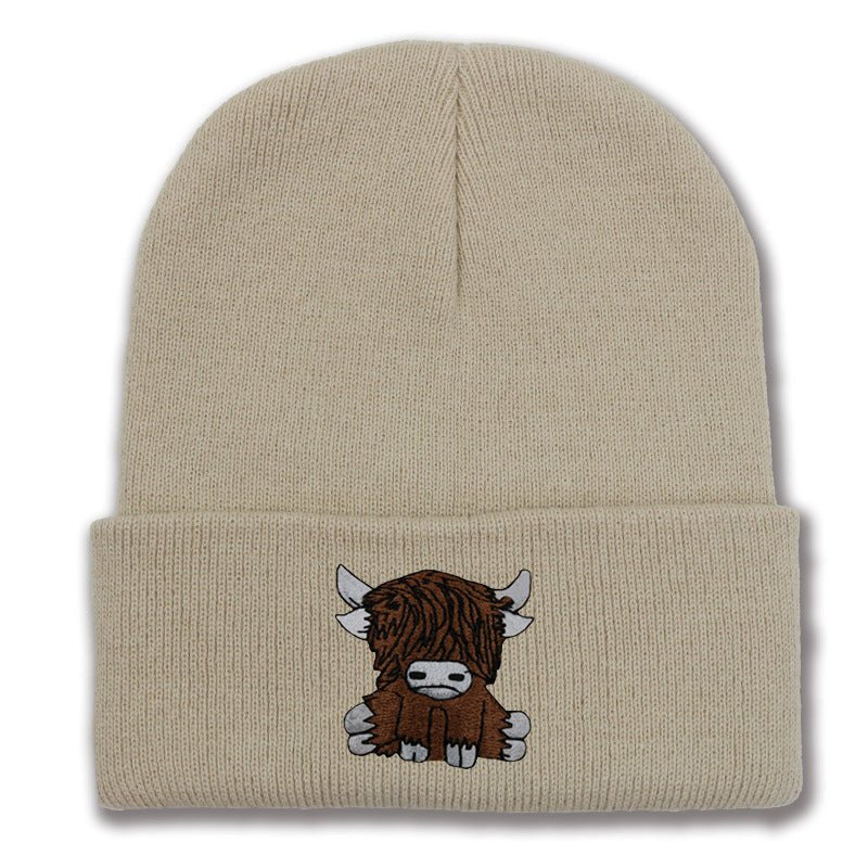 Cartoon Long Hair Yak Knitted Hat Autumn And Winter Warm Wool - Ramm Clothing Ink