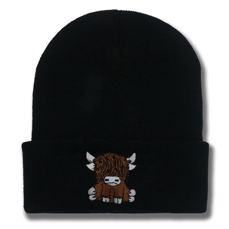 Cartoon Long Hair Yak Knitted Hat Autumn And Winter Warm Wool - Ramm Clothing Ink