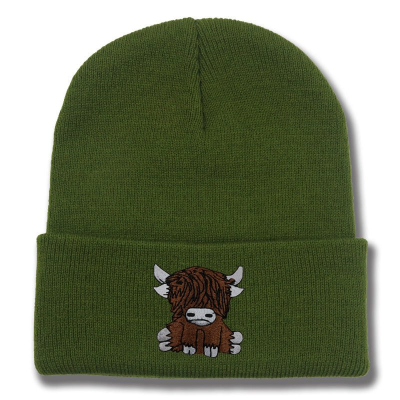Cartoon Long Hair Yak Knitted Hat Autumn And Winter Warm Wool - Ramm Clothing Ink