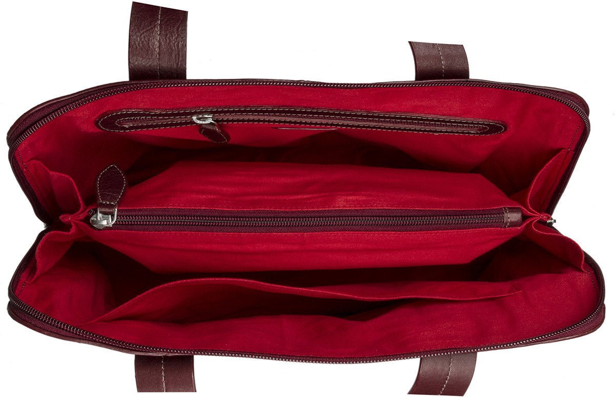 Cerys Leather Multi - Compartment Tote - Ramm Clothing Ink