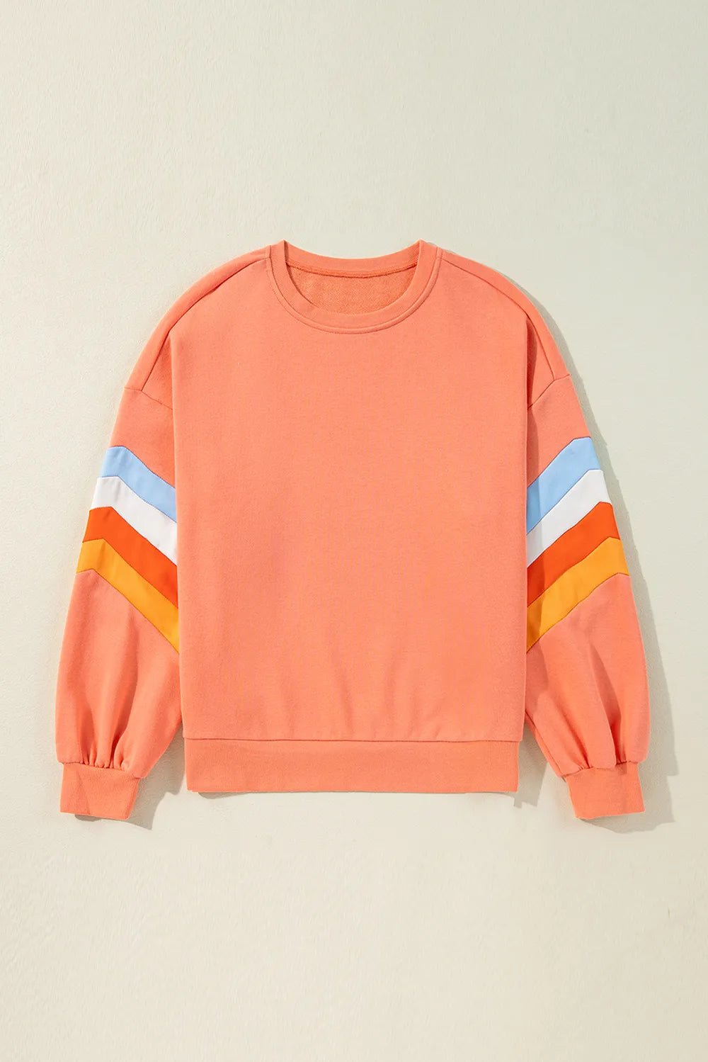 Contrast Round Neck Long Sleeve Sweatshirt - Ramm Clothing Ink
