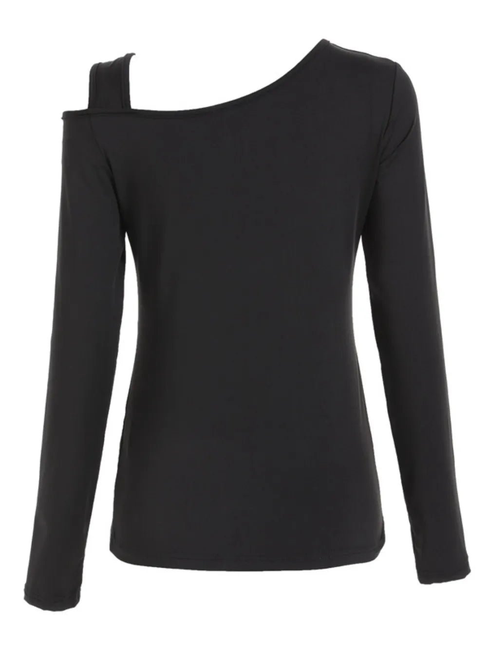 Cutout Asymmetrical Neck Long Sleeve T-Shirt - Ramm Clothing Ink