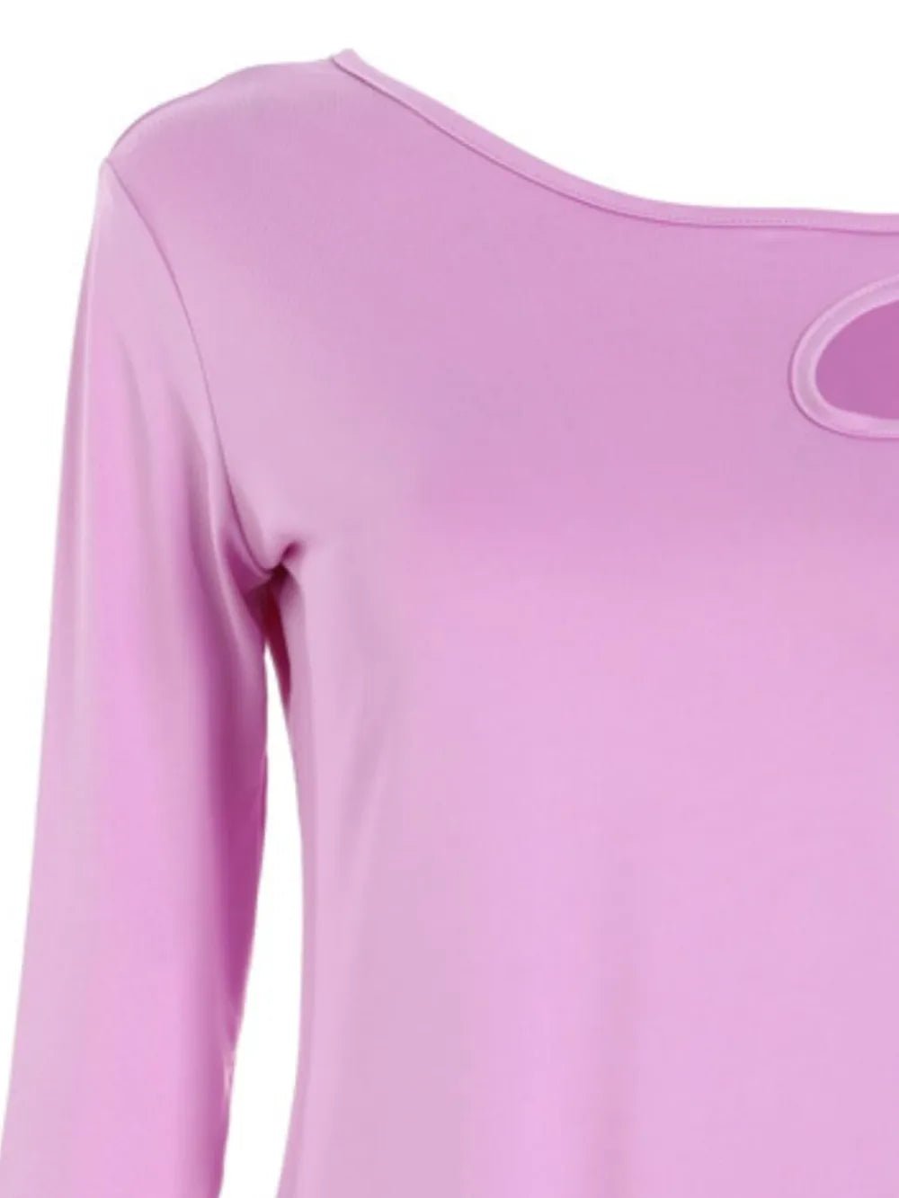 Cutout Asymmetrical Neck Long Sleeve T-Shirt - Ramm Clothing Ink
