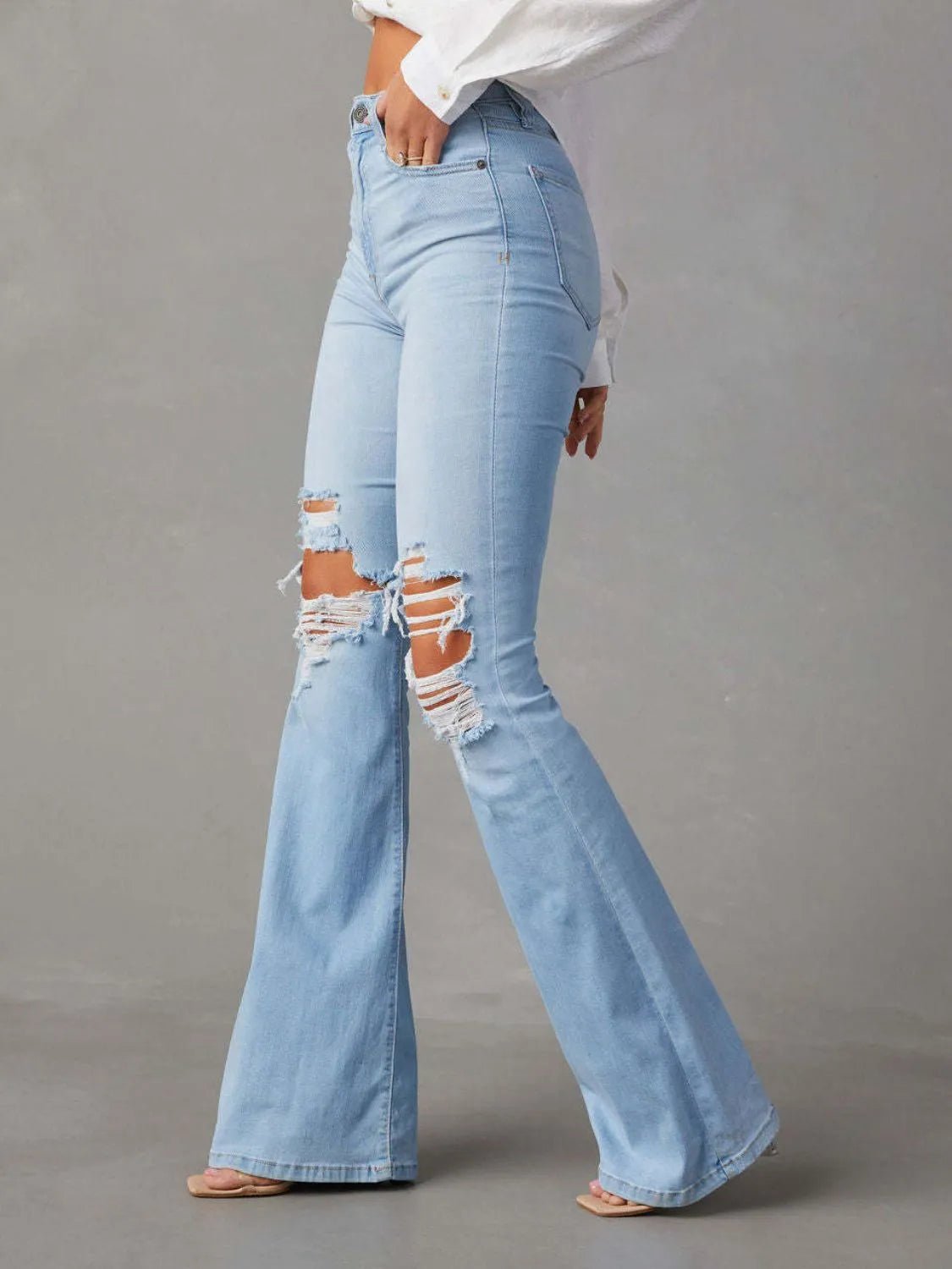 Distressed Jeans with Pockets - Ramm Clothing Ink
