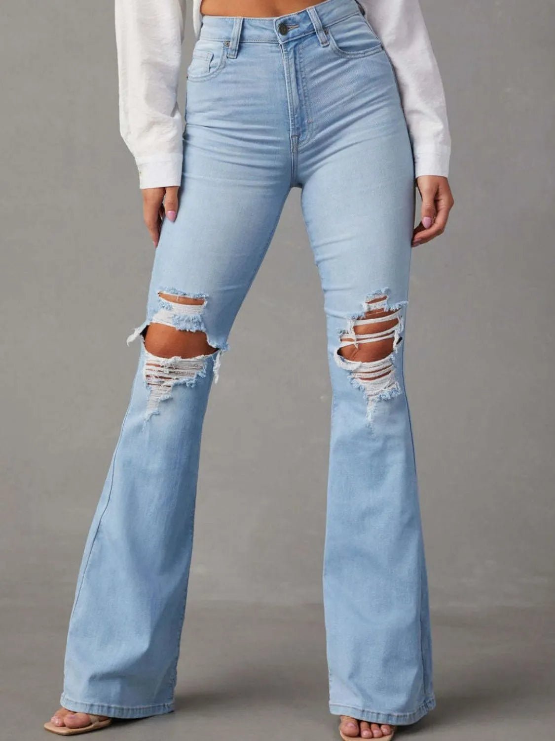 Distressed Jeans with Pockets - Ramm Clothing Ink
