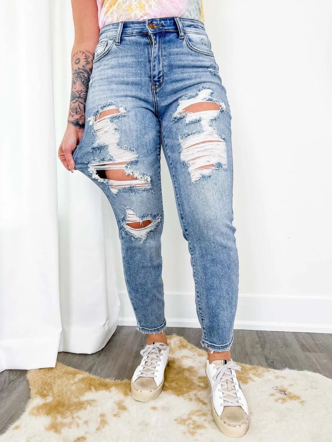 Distressed Skinny Jeans - Ramm Clothing Ink