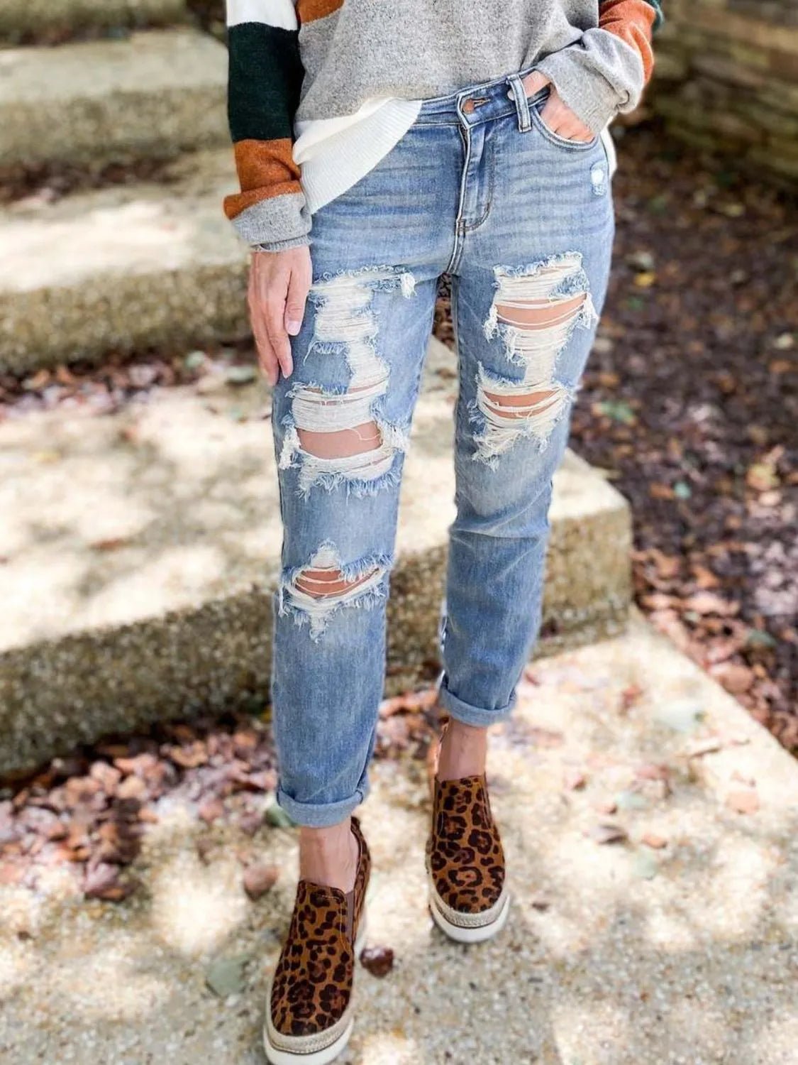 Distressed Skinny Jeans - Ramm Clothing Ink