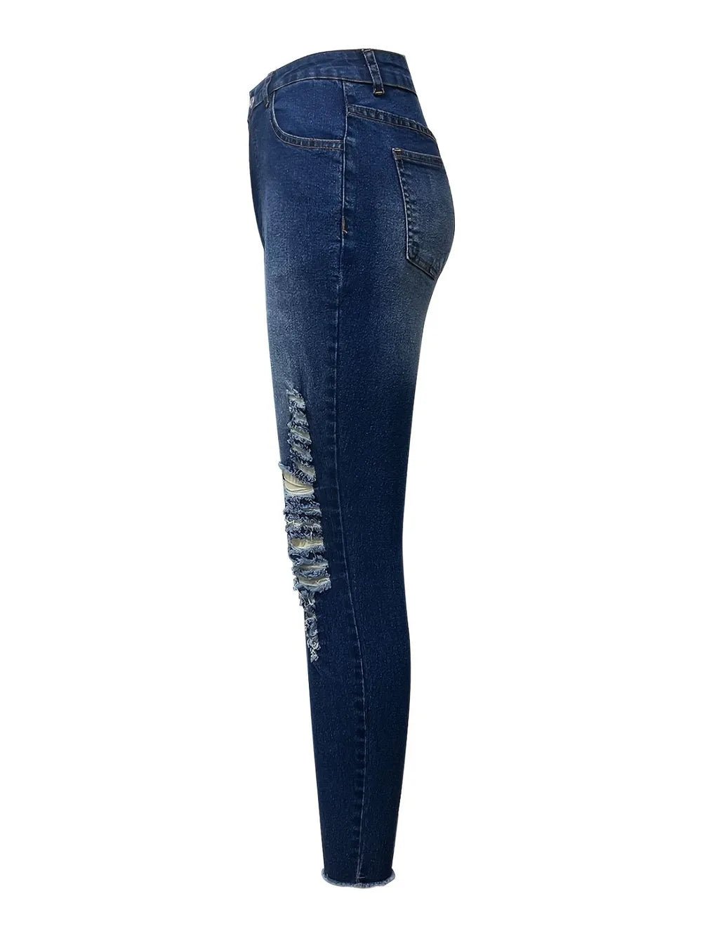 Distressed Skinny Jeans with Pockets - Ramm Clothing Ink