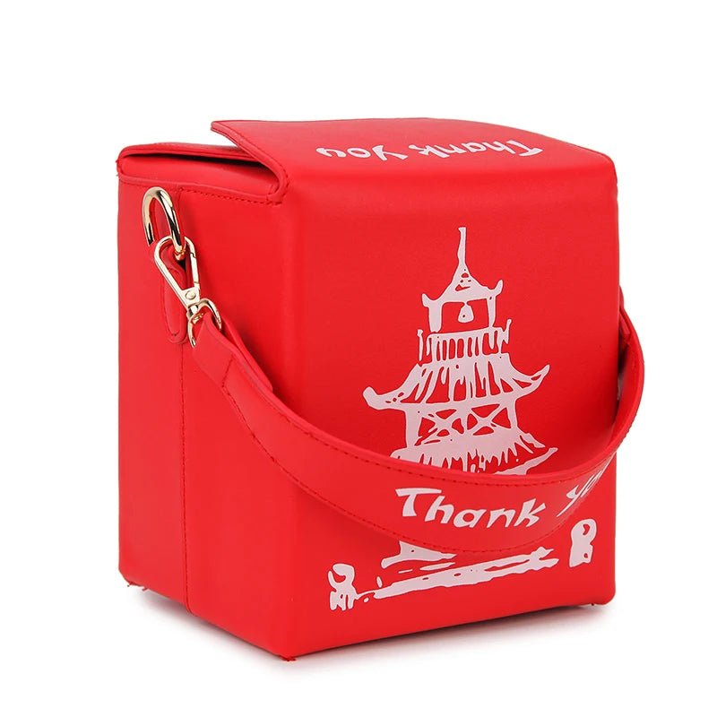 ENJOININ Chinese Takeout Box Purse Pu Leather - Ramm Clothing Ink