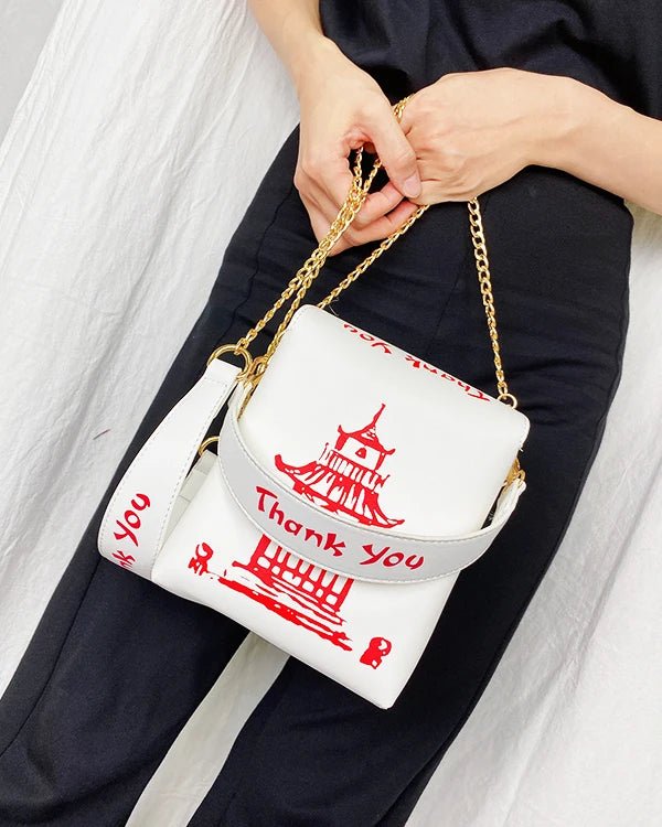 ENJOININ Chinese Takeout Box Purse Pu Leather - Ramm Clothing Ink