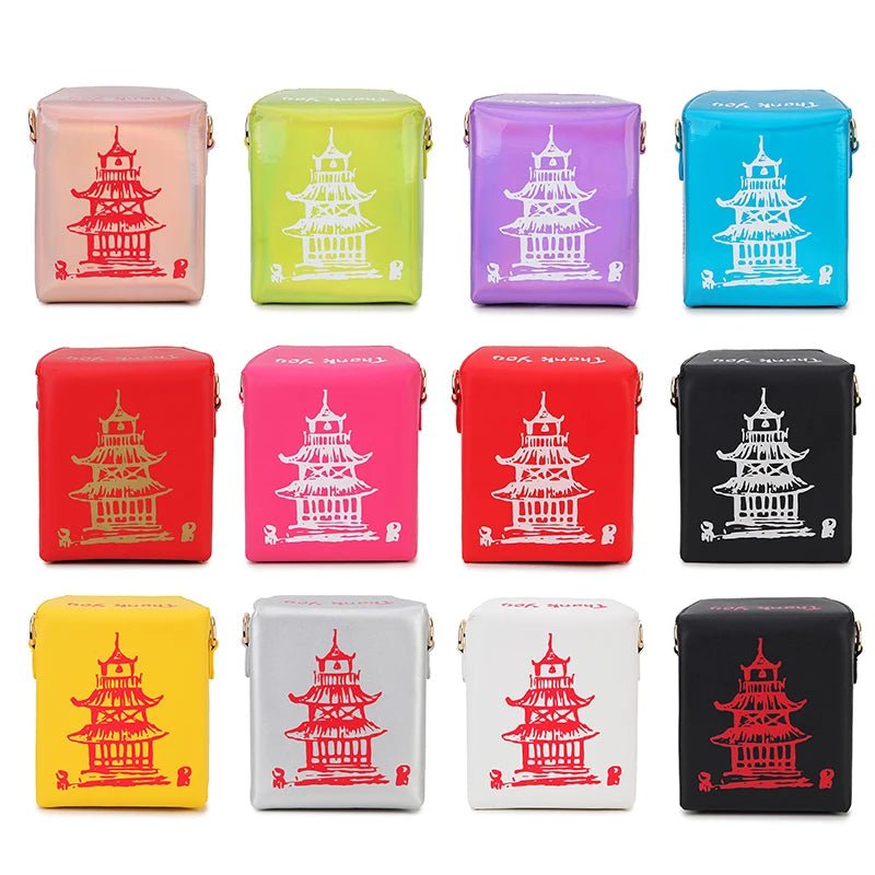 ENJOININ Chinese Takeout Box Purse Pu Leather - Ramm Clothing Ink