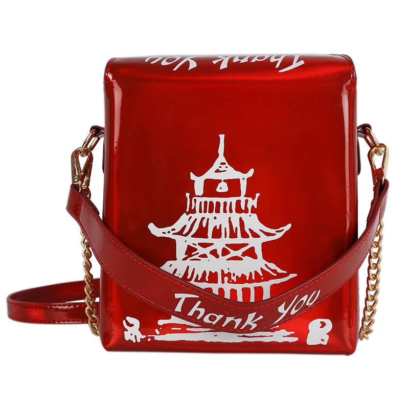 ENJOININ Chinese Takeout Box Purse Pu Leather - Ramm Clothing Ink