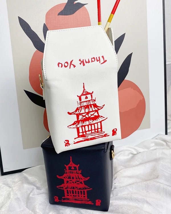 ENJOININ Chinese Takeout Box Purse Pu Leather - Ramm Clothing Ink
