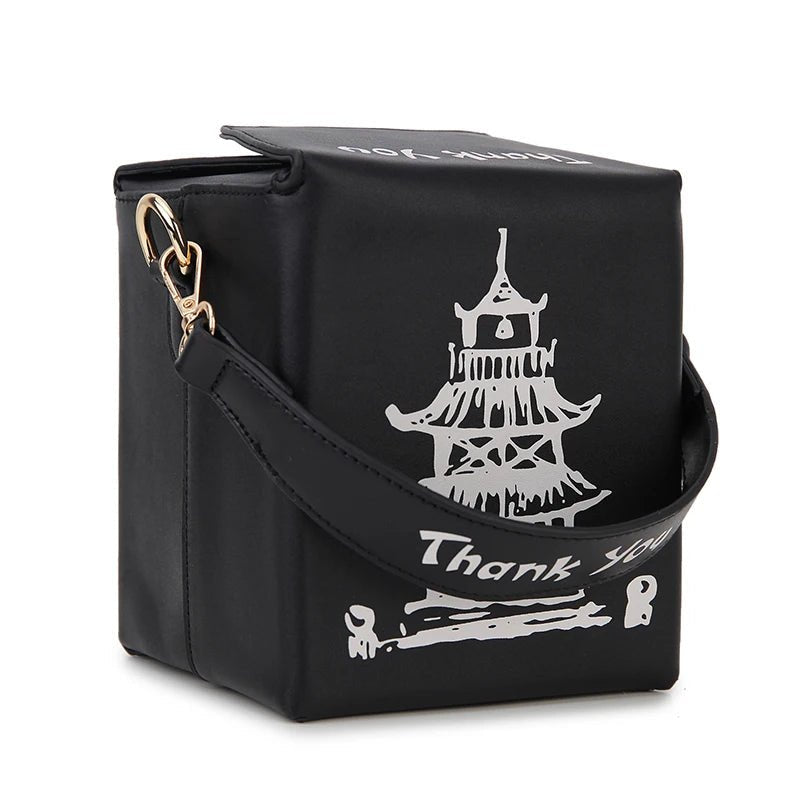 ENJOININ Chinese Takeout Box Purse Pu Leather - Ramm Clothing Ink