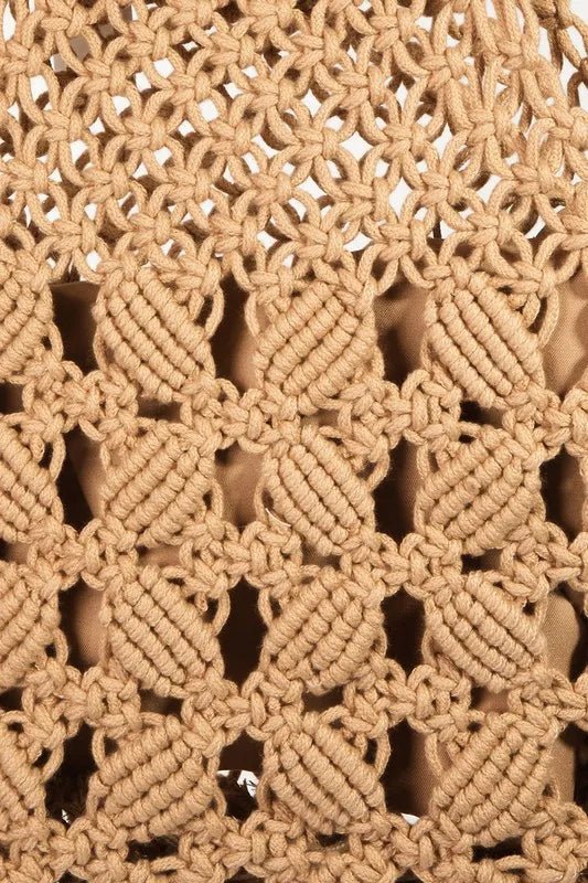 Fame Boho Braided Wooden Top Handle Bag - Ramm Clothing Ink