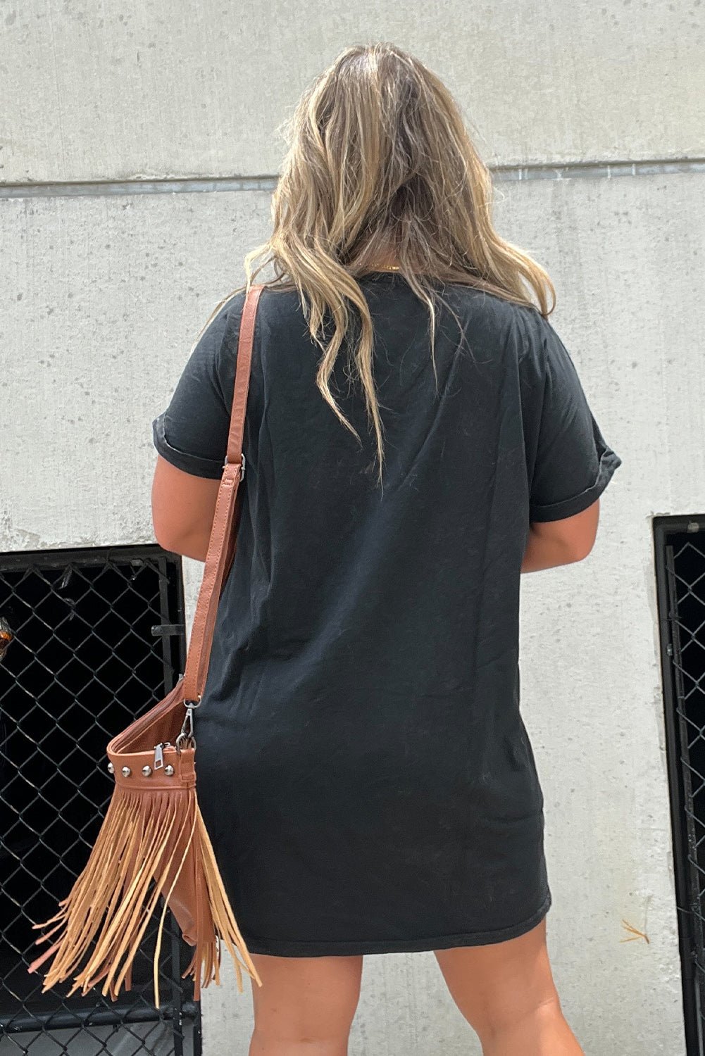 Graphic Round Neck Short Sleeve Tee Dress - Ramm Clothing Ink