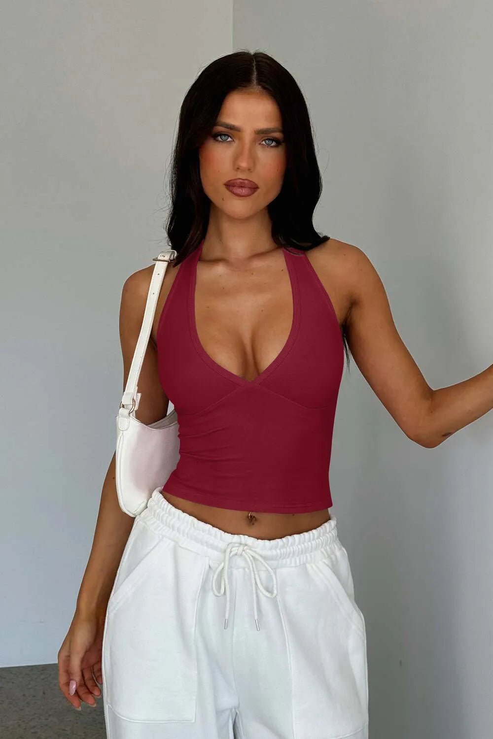 Halter Neck Cropped Cami - Ramm Clothing Ink