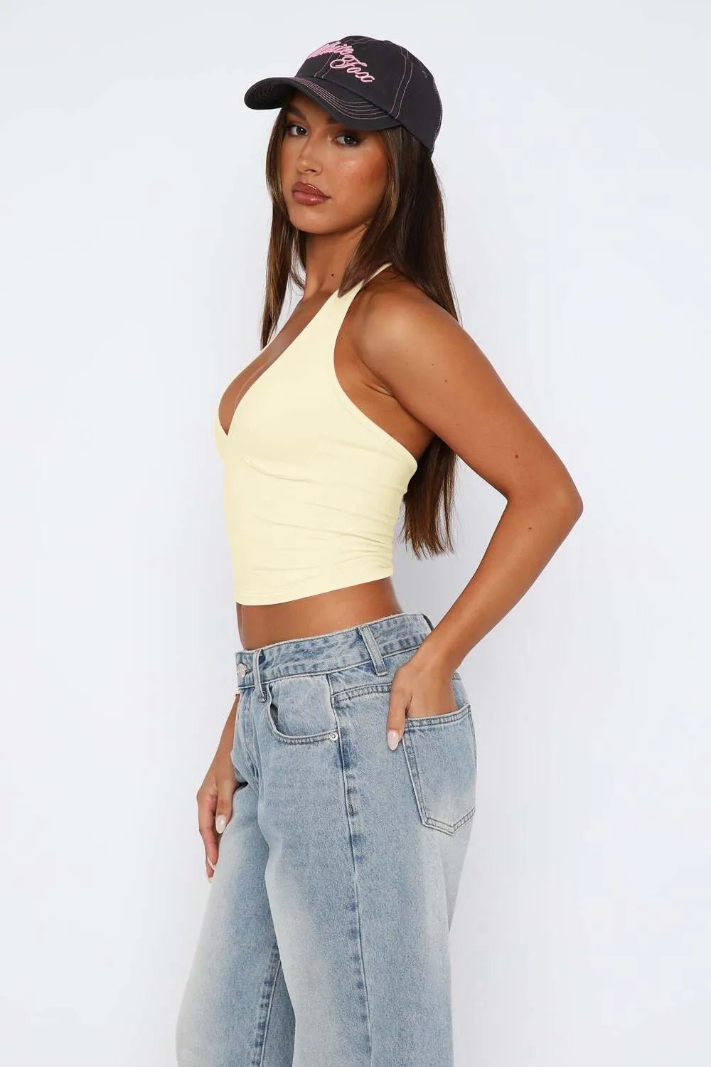 Halter Neck Cropped Cami - Ramm Clothing Ink