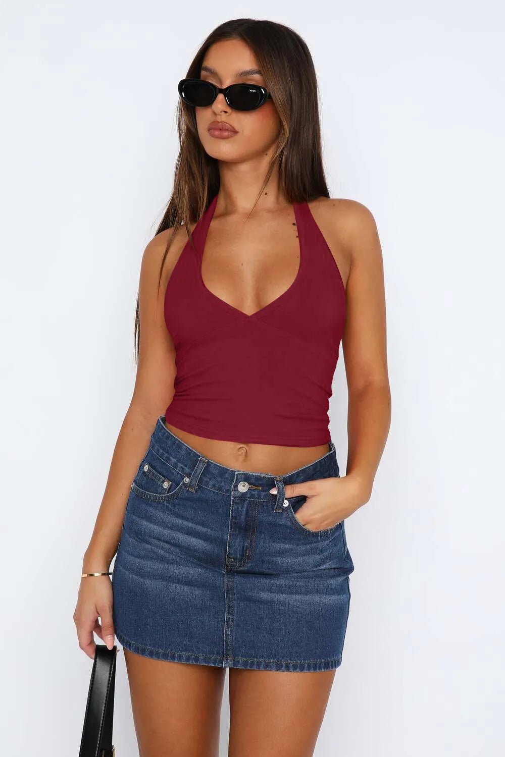 Halter Neck Cropped Cami - Ramm Clothing Ink