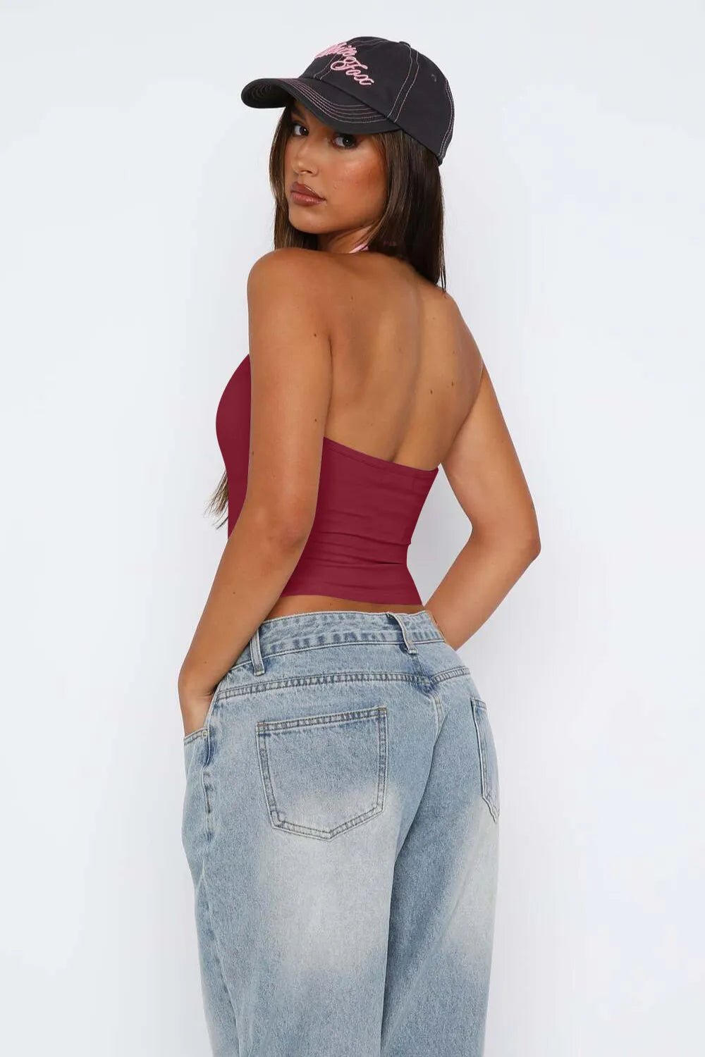 Halter Neck Cropped Cami - Ramm Clothing Ink