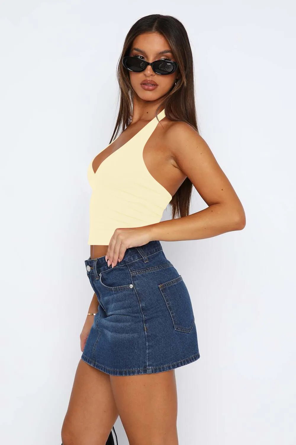 Halter Neck Cropped Cami - Ramm Clothing Ink