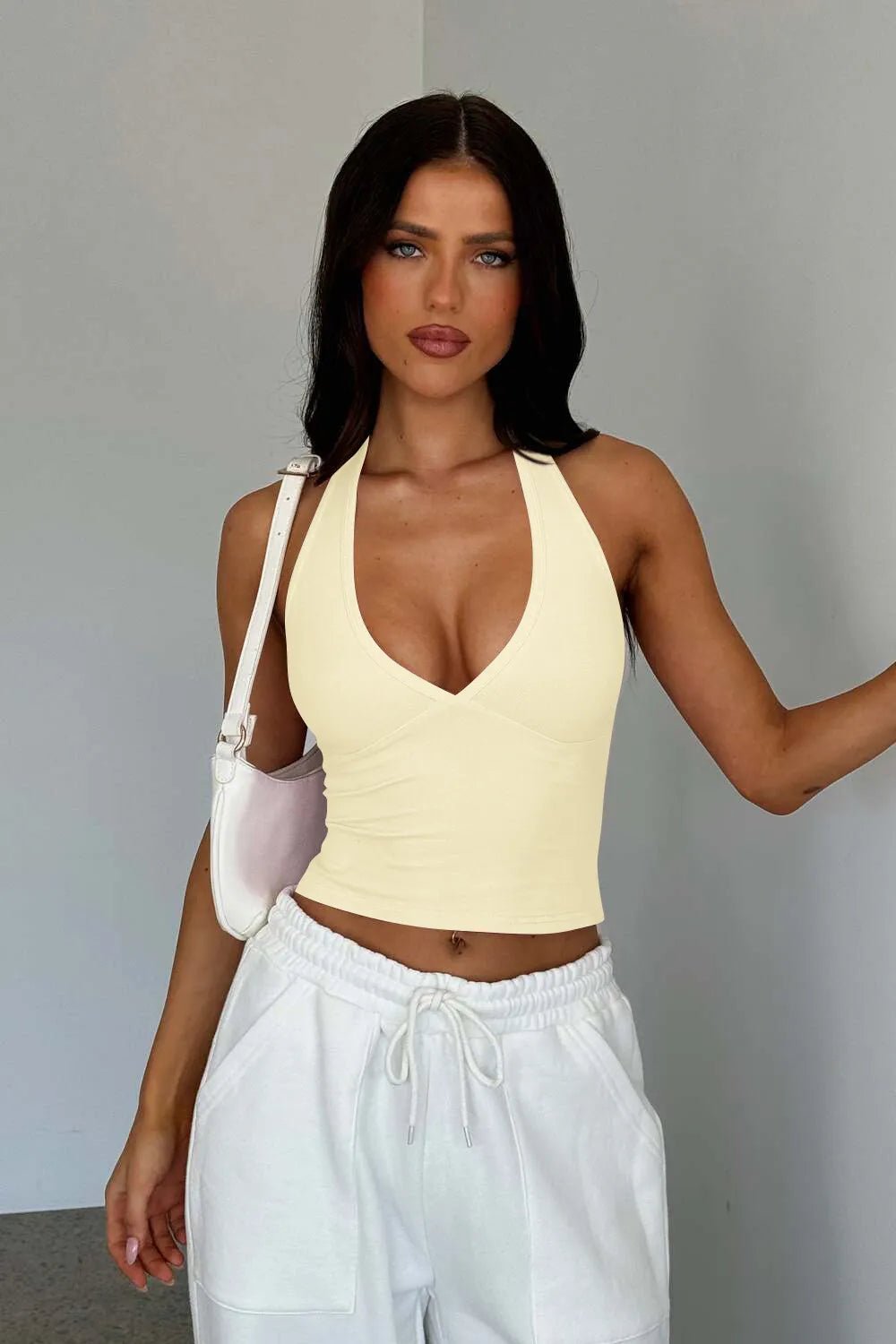 Halter Neck Cropped Cami - Ramm Clothing Ink