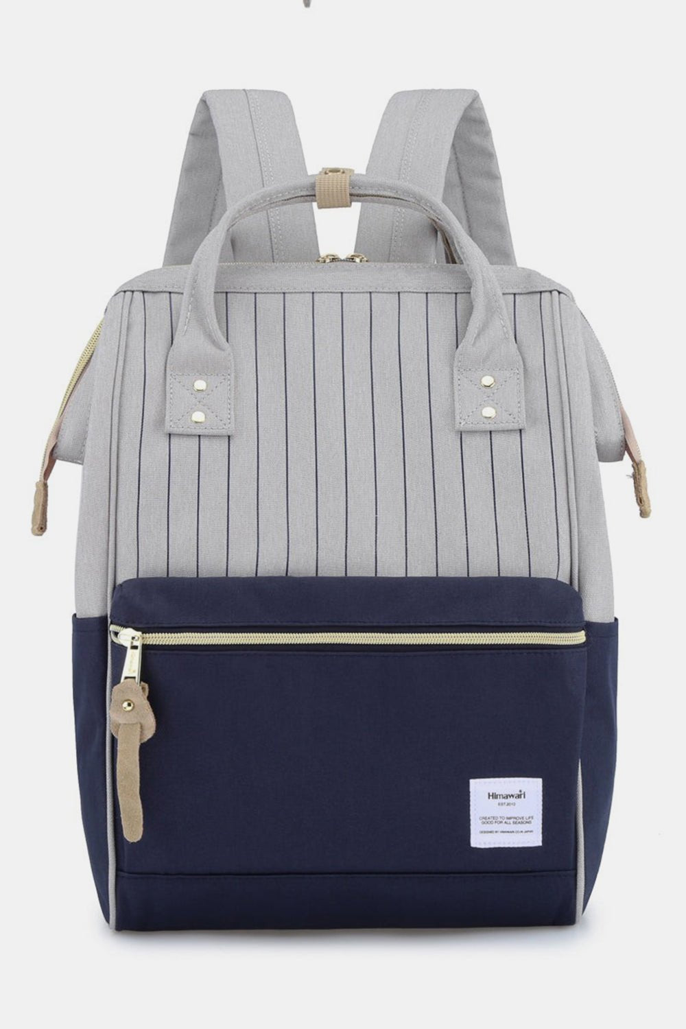 Himawari Waterproof Canvas Backpack Bag with Side Pockets - Ramm Clothing Ink