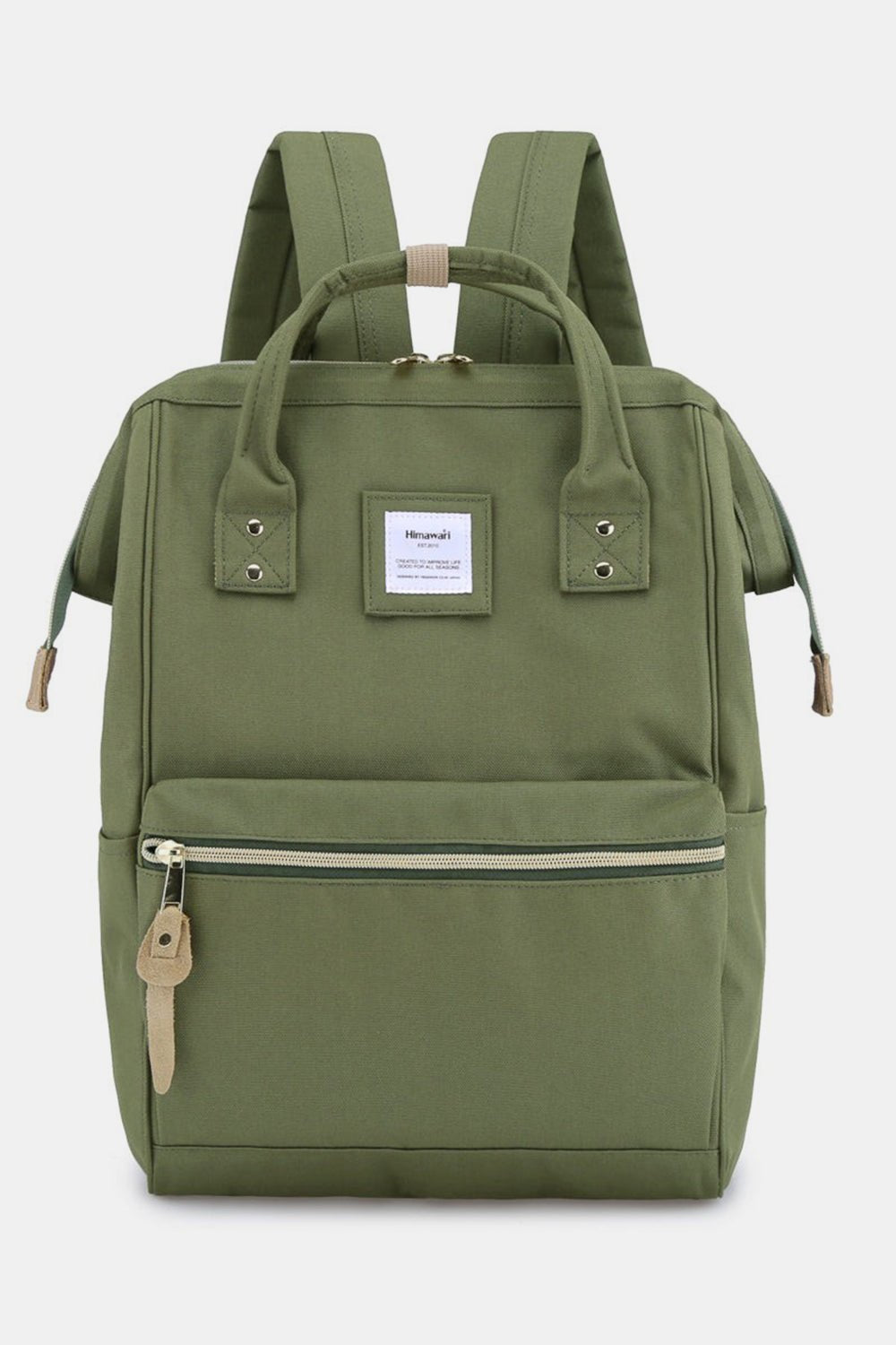 Himawari Waterproof Canvas Backpack Bag with Side Pockets - Ramm Clothing Ink