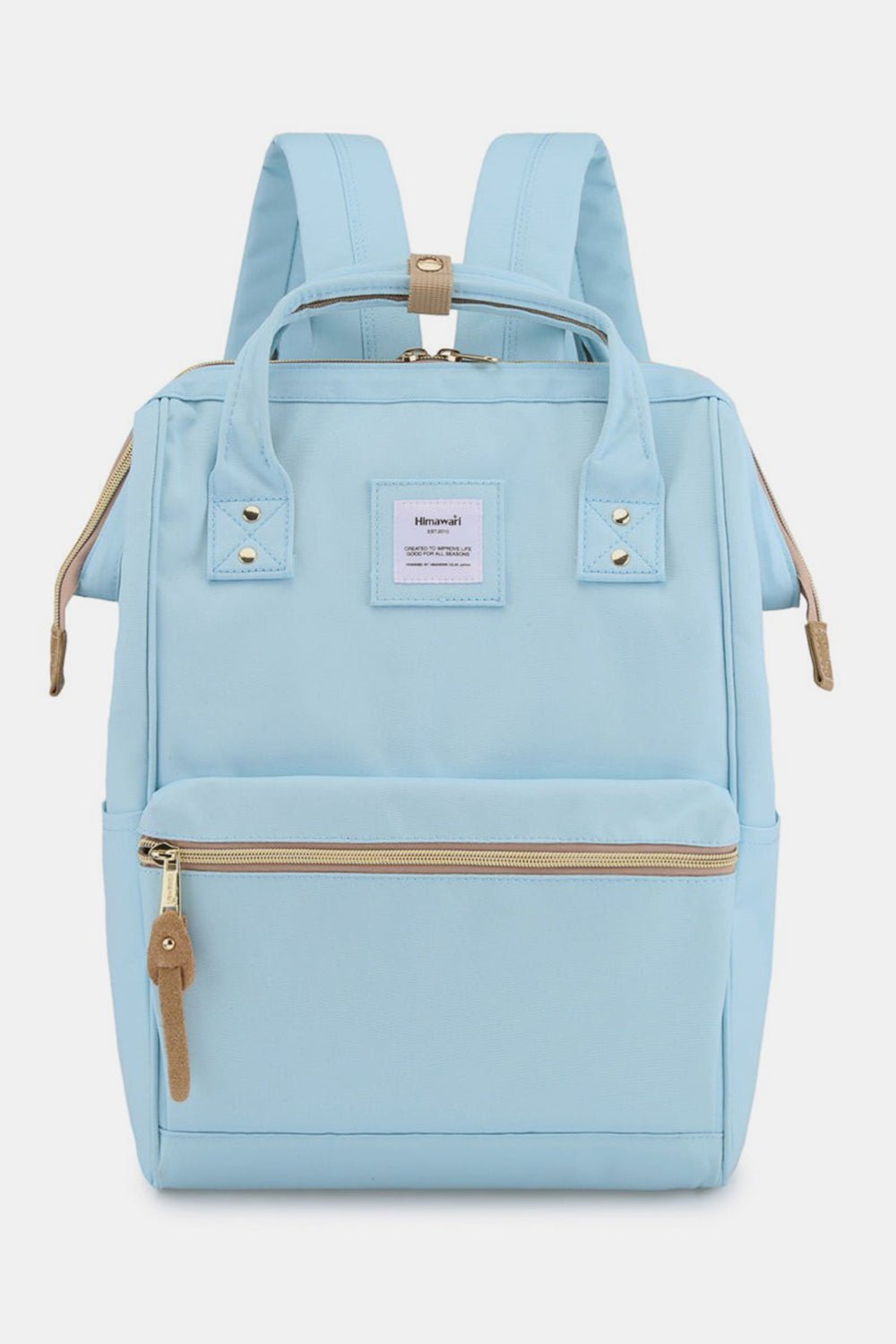 Himawari Waterproof Canvas Backpack Bag with Side Pockets - Ramm Clothing Ink