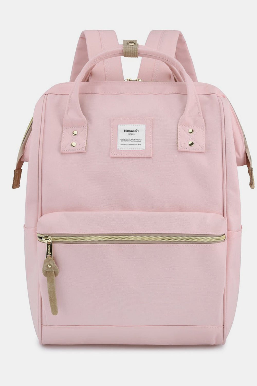 Himawari Waterproof Canvas Backpack Bag with Side Pockets - Ramm Clothing Ink