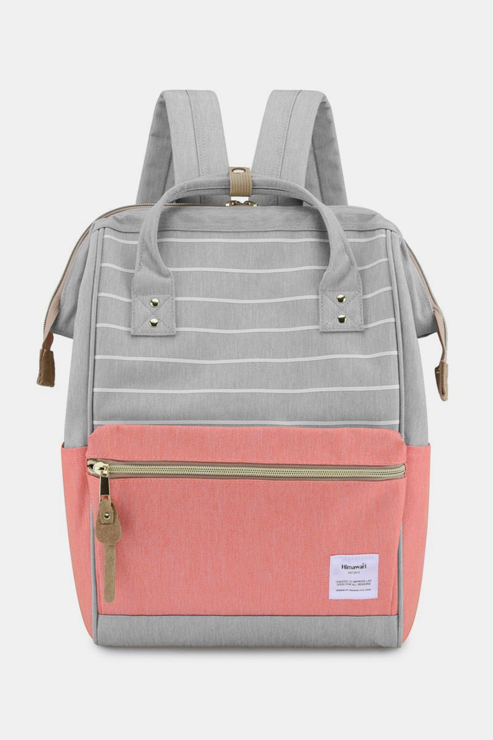 Himawari Waterproof Canvas Backpack Bag with Side Pockets - Ramm Clothing Ink
