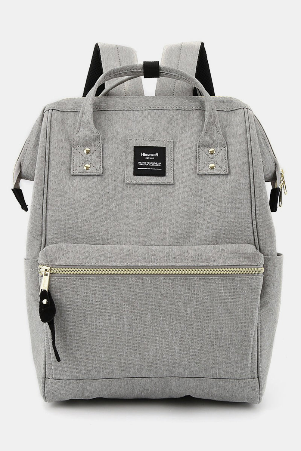 Himawari Waterproof Canvas Backpack Bag with Side Pockets - Ramm Clothing Ink