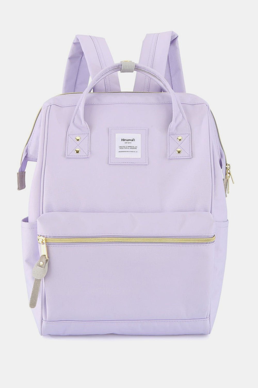 Himawari Waterproof Canvas Backpack Bag with Side Pockets - Ramm Clothing Ink