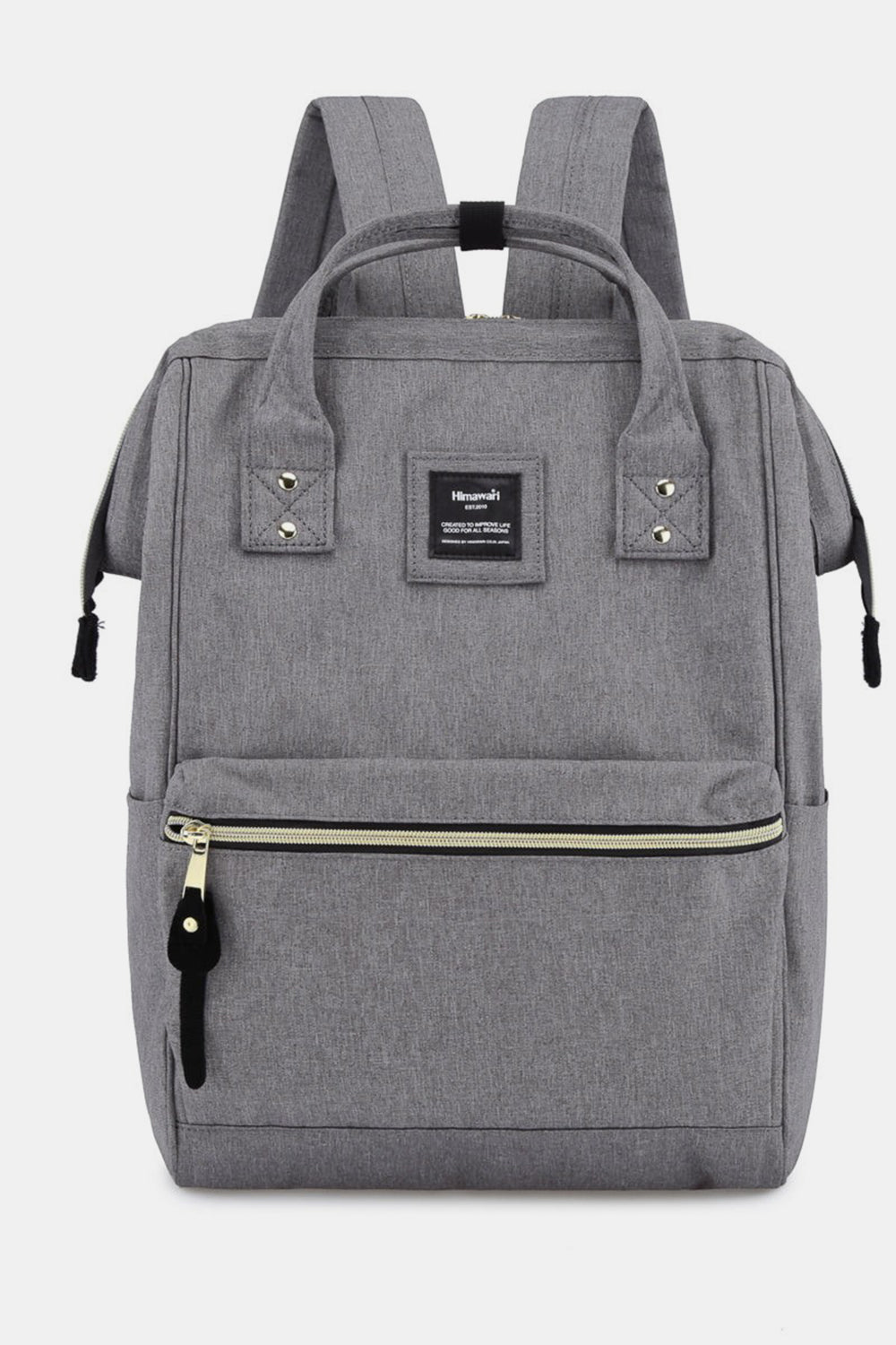 Himawari Waterproof Canvas Backpack Bag with Side Pockets - Ramm Clothing Ink