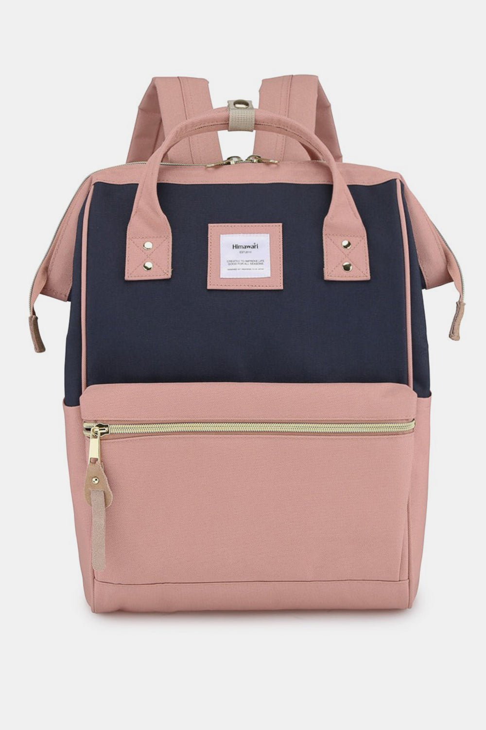 Himawari Waterproof Canvas Backpack Bag with Side Pockets - Ramm Clothing Ink