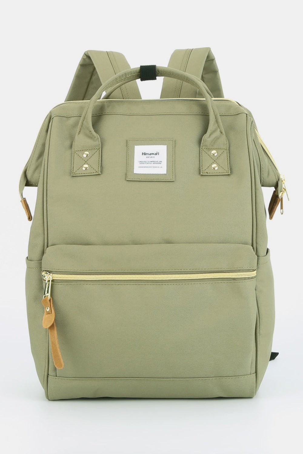 Himawari Waterproof Canvas Backpack Bag with Side Pockets - Ramm Clothing Ink