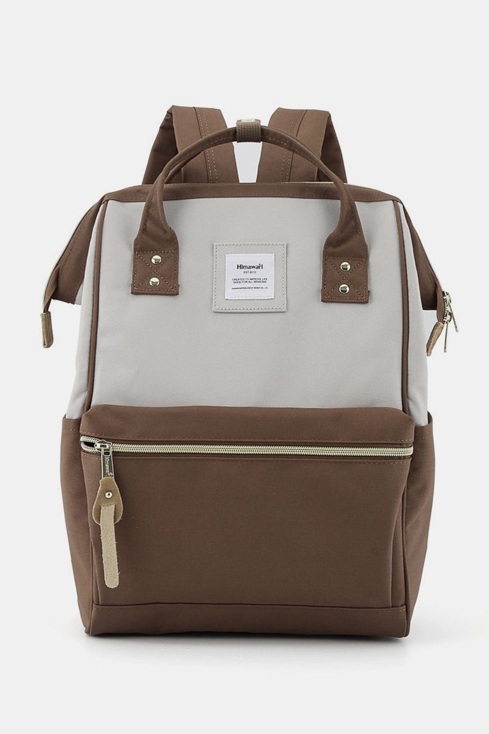 Himawari Waterproof Canvas Backpack Bag with Side Pockets - Ramm Clothing Ink