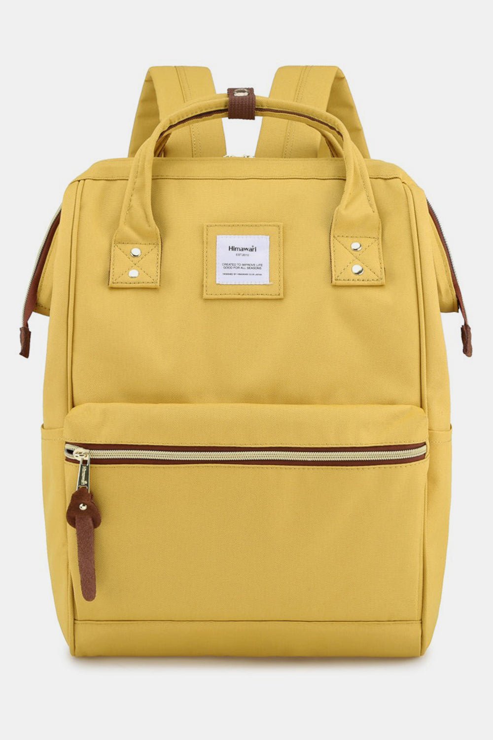 Himawari Waterproof Canvas Backpack Bag with Side Pockets - Ramm Clothing Ink